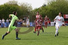 Kreisklasse - Saison 2023/24 - SV Stammham - SV Buxheim-  - Jonas Korn rot Stammham - Nico Duschek weiss Buxheim - Manuel Kern Torwart Stammham - Foto: Meyer Jürgen