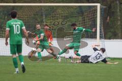 Bezirksliga - Saison 2025/26 - TSV Ober./Unterhaunstadt - FC Gerolfing - Christian Träsch (Nr.3 - FC Gerolfing) - Nail Dizdarevic grau Ober./Unterhaunstadt - Foto: Meyer Jürgen