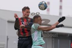 Bayernliga Nord - Saison 2024/25 - FC Ingolstadt 04 II - DJK Ammerthal - Tobias Schröck (Nr.21 - FCI U21) - Kevin Mutove blau Ammerthal - Foto: Meyer Jürgen