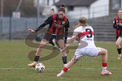 2. Bundesliga Frauen - Saison 2025/26 - FC Ingolstadt 04 Frauen - VFB Stuttgart  - Emma Kusch (Nr.9 - FC Ingolstadt Frauen I) - Müller Lenelotte weiss Stuttgart  - Foto: Meyer Jürgen