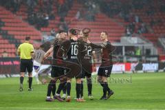 2.BL; FC Ingolstadt 04 - Erzgebirge Aue; Tor Jubel Treffer Visar Musliu (16, FCI) Thomas Keller (27, FCI) Christian Gebauer (22, FCI) Patrick Schmidt (32, FCI) Florian Pick (26 FCI) Valmir Sulejmani (33, FCI) Marcel Gaus (19, FCI)