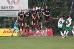 Toto Pokal - Saison 2022/2023 - SV Schalding-Heining - FC Ingolstadt 04 - Torwart Markus  Ponath (Nr.40 - FCI) - Johannes Stingl (Nr.8 - SV Schalding-Heining) - Foto: Meyer Jürgen