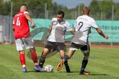 A-Klasse - Saison 2022/2023 - SV irsching - Knodorf - TV 1911 Vohburg  - Ibrahim Abd Alghfor weiss Irsching - Philipp Scholz #4 rot Vohburg - Foto: Meyer Jürgen