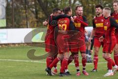 2023_11_5 - SV Kasing - TV Münchsmünster - Kreisliga - Saison 2023/24 -  Der 1:0 Führungstreffer durch - Martin Oblinger rot Kasing - jubel -  Foto: Meyer Jürgen