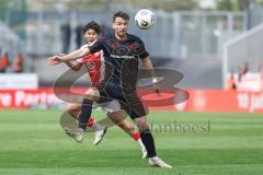 3. Liga; Rot-Weiss Essen - FC Ingolstadt 04; Mizuta Kaito (24 RWE) Max Besuschkow (17, FCI)