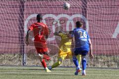 Bayernliga Süd - Saison 2022/2023 - FC Ingolstadt 04 - FC Deisenhofen -Der 1:0 Führungstreffer durch Mussa Fofanah (Nr.7 - FCI II) - Enrico Caruso Torwart Deisenhofen - Niklas Sagner blau Deisenhofen - jubel -  Foto: Meyer Jürgen