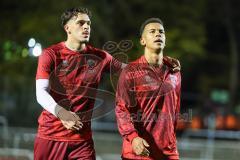 3. Liga; FC Viktoria Köln - FC Ingolstadt 04; vor dem Spiel Dennis Kaygin (10, FCI) Marcel Costly (22, FCI)