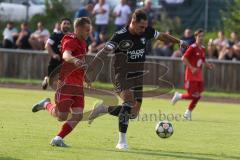 Kreispokal - Saison 2025/26- SV Eitensheim- TSV Gaimersheim  - Mathias Ernst rot Eitensheim - Domenic Raimann schwarz Gaimersheim - Foto: Meyer Jürgen