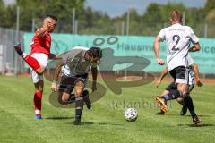 A-Klasse - Saison 2022/2023 - SV irsching - Knodorf - TV 1911 Vohburg  - Ibrahim Abd Alghfor weiss Irsching - Philipp Scholz #4 rot Vohburg - Foto: Meyer Jürgen