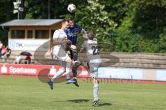 Kreisliga - Saison 2022/2023 - DJK Ingolstadt - SV Sandersdorf - Sandro Rott blau Sandersdorf - Florian Dormeier weiss DJK Ing - Philipp Roeckl Torwart DJK Ing -  Foto: Meyer Jürgen