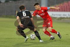 Bayernliga Süd - Saison 2022/2023 - FC Ingolstadt 04 - SV Erlbach - Senger Michael (Nr.21 - Fc Ingolstadt 04 II) - Benjamin Schlettwagner schwarz Erlbach - Foto: Meyer Jürgen