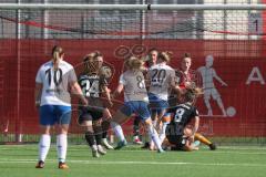 2. Bundesliga Frauen - Saison 2024/25 - FC Ingolstadt 04 Frauen - SC Sand - Way Cecilia #8 Sand - Torwart Anna-Lena Daum (Nr.22 - FCI Frauen) - Ivana Slipcevic (Nr.8 - FCI Frauen)  - Foto: Meyer Jürgen