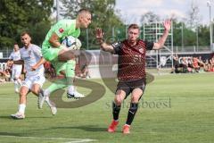 3. Liga; Testspiel; FC Ingolstadt 04 - FC Heidenheim; Torchance Jannik Mause (7, FCI) kommt zu spät, Feller Frank (FCH)