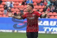 3.Liga - Saison 2022/2023 - FC Ingolstadt 04 -  SV Meppen - Patrick Schmidt (Nr.9 - FCI) Der 2:0 Führungstreffer durch ein Eigentor von Kraulich Tobias (Nr.33 - SV Meppen) - jubel - Foto: Meyer Jürgen