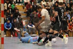 2024_1_6 - Saison 2023/24 - Lotto - Bayern Hallen Cup - Lindenkreuzhalle  - Halbfinale - TSV Gaimersheim - FC Fatih Ingolstadt -Marco Ernhofer Torwart Fatih - Nicolae Nechita weiss Gaimersheim - Foto: Meyer Jürgen