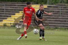 Bayernliga Süd - Saison 2022/2023 - FC Ingolstadt 04 - FC Memmingen - Ishak Karaogul (Nr.10 - FCI II) - Manuel Konrad schwarz Memmingen - Foto: Meyer Jürgen