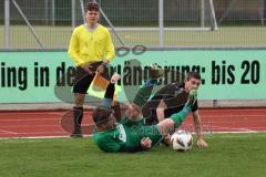 Kreisliga - Saison 2022/2023 - DJK Ingolstadt - SV Manching U23 - Alexander Zielinski grün Manching - Ostap Nechaj schwarz DJK Ing. - Foto: Meyer Jürgen