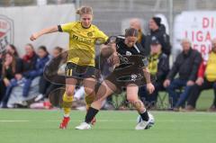 2023_11_12 - 2. Bundesliga - Saison 2023/24 - FC Ingolstadt 04 Frauen - SV 67 Weinberg - Ganßer Marlene gelb Weinberg - Katharina Reikersdorfer (Nr.20 - FCI Frauen) - Foto: Meyer Jürgen