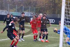 A-Junioren - Bundesliga Süd Fc Ingolstadt 04 - SC Freiburg -  Sekulovic Davide (Nr.7 - FC Ingolstadt A-Jugend) - Lechner  Luca (Nr.25 - FC Ingolstadt A-Jugend) - Jantunen Jasso Torwart Freiburg - Foto: Meyer Jürgen