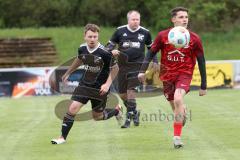 Kreisklasse - Saison 2023/24 - SV Zuchering - TSV Baar/Ebenhausen - Leander Friedl rot Zuchering - Matthias Habermeyer schwarz Ebenhausen - Foto: Meyer Jürgen