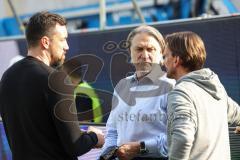 2.BL; Karlsruher SC - FC Ingolstadt 04; Gespräch Sportmanager Malte Metzelder (FCI) Geschäftsführers Dietmar Beiersdorfer (FCI Sport Kommunikation) Cheftrainer Rüdiger Rehm (FCI)