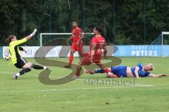 Kreisfreundschaftsspiel - Saison 2024/25 - Kreisfreundschaftsspiel - TSV Ober/Unterh.stadt - FC Fatih -  Der 0:2 Führungstreffer durch - Akif Abasikeles (Nr.20 - FC Fatih) - Nick Wagner (Nr.22 - TSV Ober/Unterh.stadt) - jubel- Torwart Ali Cakmakci (Nr.1 -