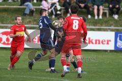 Kreisliga - Saison 2025/26- TSV Kösching - TV Münchsmünster - Enrico Reindl blau Münchsmünster - Luis Mick blau Münchsmünster - David Ostermeier rot Kösching #8 - Sebastian Zabka rot Kösching #9 - Foto: Meyer Jürgen