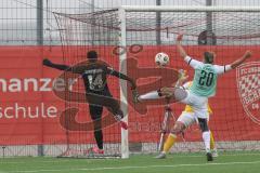 2. Bundesliga Frauen - Saison 2025/26 - FC Ingolstadt 04 Frauen - FFC Turbine Potsdam - Melissa Kuya Kuya -Strobel (Nr.14 - FC Ingolstadt Frauen I) schiesst den Ball an die Hand von Schmidt Bianca weiss Potsdamm und es gibt Elfmeter - XXXXX - Foto: Meyer 