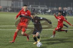 Bayernliga Süd - Saison 2022/2023 - FC Ingolstadt 04 II -  Türkspor Augsburg - Gashi Egson (Nr.9 - Fc Ingolstadt 04 II) - Borna Katanic schwarz Türkspor - Foto: Meyer Jürgen