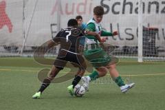 Landesliga Bayern - U17 - B-Junioren - Saison 2022/2023 - FC Ingolstadt 04 II - SV Schalding - Heining  - Ndukwu Dickson schwarz FCI - Paul Ziegler grün Schalding - Foto: Meyer Jürgen