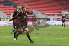 2.BL; FC Ingolstadt 04 - Hannover 96; Marcel Gaus (19, FCI) Ausgleich, Tor Jubel Treffer mit Stefan Kutschke (30, FCI)