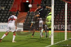 3. Liga - Saison 2025/26 - VFB Stuttgart II - FC Ingolstadt 04  - Mads Borchers (Nr.9 - FC Ingolstadt 04) - Torwart Florian Hellstern (Nr.1 - VFB Stuttgart II) - Foto: Meyer Jürgen