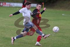 2023_11_5 - SV Kasing - TV Münchsmünster - Kreisliga - Saison 2023/24 -  Patrick Rzepka rot Kasing - Tobias Schmid grau Münchsmünster - Foto: Meyer Jürgen