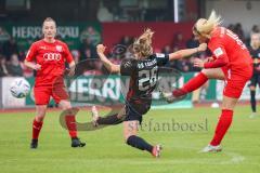 2. Fußball-Liga - Frauen - Saison 2022/2023 - FC Ingolstadt 04 - RB Leipzig - Ebert Lisa (Nr.10 - FC Ingolstadt 04 ) - Graf Luca-Marie schwarz Leipzig - Foto: Meyer Jürgen