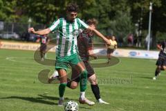 Landesliga - Saison 2025/26 - SV Manching - FC Sonthofen - Leon Peric (Nr.20 - SV Manching) - Notz Markus schwarz Sonthofen - Foto: Meyer Jürgen