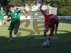 Landesliga - Saison 2026/27 - SV Manching - FC Memmingen II - Vincent Amann (Nr.5 - SV Manching) - Vosteen Konstantin rot Memmingen - Foto: Meyer Jürgen