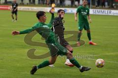 Bezirksliga - Saison 2024/25 - Freundschaftsspiel - SV Manching - TSV Gaimersheim - Kemal Calik (Nr.2 - SV Manching) - Hakan Düzgün (Nr.25 - TSV Gaimersheim) - Foto: Meyer Jürgen