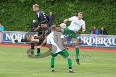 Kreisliga - FC Fatih Ingolstadt - FC Gerolfing - Emre Erdogan #5 schwarz Fatih - Mathias Habricht schwarz Fatih #9 - Niklas Nissl weiss #11 Gerolfing - Foto: Jürgen Meyer