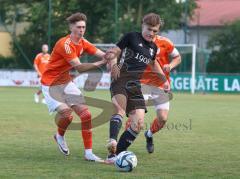 Relegation zur Kreisklasse - Saison 2025/26 - TSV Gaimersheim II - SC Irgertsheim  - Jan Jahnsmüller schwarz Gaimersheim  - Yannic Dennerlein orange Irgertsheim - Foto: Meyer Jürgen