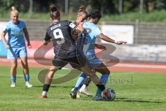 *** 2. Bundesliga Frauen - Saison 2025/26 - FC Ingolstadt 04 Frauen - Victoria Berlin - Emma Kusch (Nr.9 - FC Ingolstadt Frauen I) - Hahn Maya Ruby blau Berlin - Magdalena Schwarz (Nr.23 - FC Ingolstadt Frauen I) - Foto: Meyer Jürgen