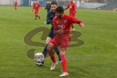 Bayernliga Süd - Saison 2021/2022 - FC Ingolstadt 04 II - TSV 1860 München II - Karaogul Ishak (#15 FCI) - Gresler Maxim #3 blau München - Foto: Meyer Jürgen