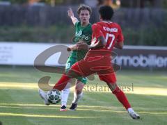 Landesliga - Saison 2026/27 - SV Manching - FC Memmingen II - Dominik Juric (Nr.19 - SV Manching) - Lopez Palomino Mario rot Memmingen - Foto: Meyer Jürgen