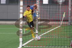 2024_2_17 - Saison 2023/24 - AUDI-Schanzer Amateur Cup - SV Hundszell - FC Hitzhofen/Oberzell  - Halbfinale 1 - Fardin Gholami gelb Hitzhofen schiesst den 0:1 Führungstreffer - jubel -  - Luca Kammerer
 blau Hundszell - Foto: Meyer Jürgen