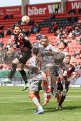 2.BL; FC Ingolstadt 04 - SC Paderborn 07; Kopfball Duell Stefan Kutschke (30, FCI) van der Werff Jasper (4 SCP) Mehlem Marcel (5 SCP) Srbeny Dennis (18 SCP)