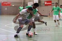 Hallenturnier Ingolstadt Nord - Saison 2024/25 - MBB SG MAnching - FC Fatih Ingolstadt  - Ali Erbas weisss Manching - Faniel Brhane grün Fatih - Foto: Meyer Jürgen