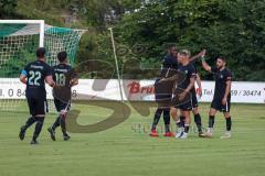 Testspiel - SV Manching - TSV Jetzendorf - Der 1:0 Führungstreffer durch Rainer Meisinger schwarz Manching - jubel  - Foto: Jürgen Meyer