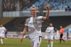 3.Liga - Saison 2022/2023 - 1. FC Saarbrücken - FC Ingolstadt 04 - Tobias Bech (Nr.11 - FCI) trifft zum 3:4 Führungstreffer und bejubelt sein 3 Tor - jubel - Foto: Meyer Jürgen