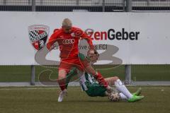 Bayernliga Süd - Saison 2022/2023 - FC Ingolstadt 04 - SV Schalding Heining - Thomas Rausch (Nr.18 - FCI II) - Rossdorfer Jonas #18 grün Schalding - Foto: Meyer Jürgen