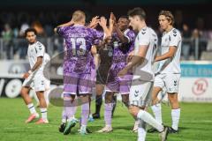 Toto-Pokal; SV Wacker Burghausen - FC Ingolstadt 04; Tor Jubel Treffer Obed Ugondu (17, FCI) Lars Lokotsch (13, FCI)