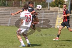 *** A-Junioren Bundesliga  - Saison 2025/26 - A-Junioren - FC Ingolstadt 04 - 1. FC Nürnberg - Hoffmann Tim rot FCI - Gerner Lucas weiss Nürnberg - Foto: Meyer Jürgen